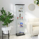 ガラス陳列棚 コレクションボックス 強化ガラスキャビネット 4層 人形ボックス ハンドルボックス 高さ163 cm シンプルなコレクションキャビネット お手入れ...