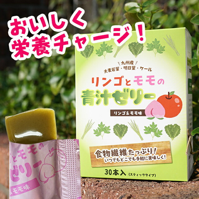 簡単・手軽で続けやすい リンゴとモモの青汁ゼリー リンゴ 青汁 ゼリー 青汁ゼリー スティック 少量 野菜 健康 ダイエット 健康食品 サプリメント サプリ 大麦若葉 明日葉 ケール ビタミン 450g（15g×30本）約1ヶ月分 アップルピーチ味