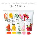 選べる 3本セット シークレットガーデン ハンドクリーム 100ml ハイビスカス マム 菊 エーデスワイス ロータス 蓮 ローズ バラ 花の香り ハンドケア しっとり ギフト プレゼント