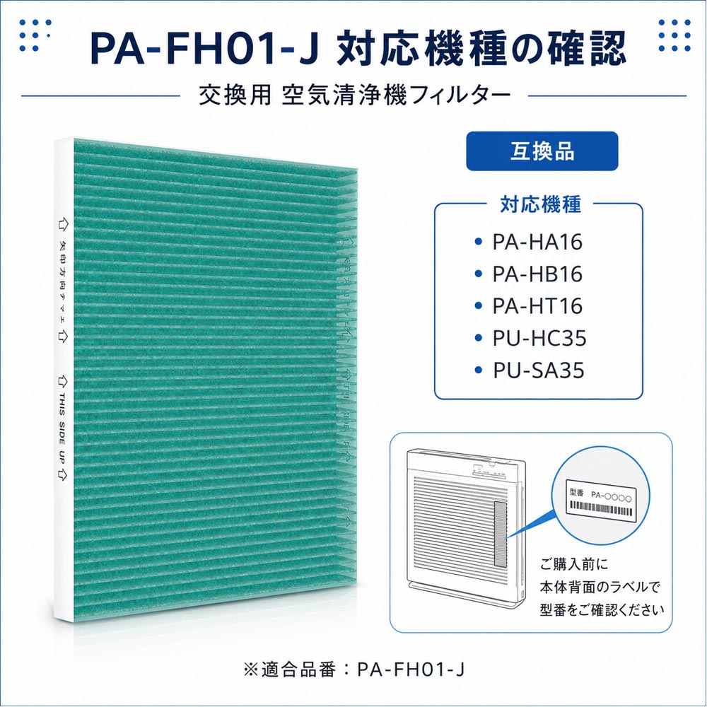 JK TradeのPA-FH01-J対応 象印 空気清浄機用 交換フィルター 1枚 集じん 脱臭 一体型 PA-HA16 PA-HB16 PA-HT16 PU-HC35 PU-SA35対応 花粉 ホコリ ニオイ対策 互換品｜アングル3