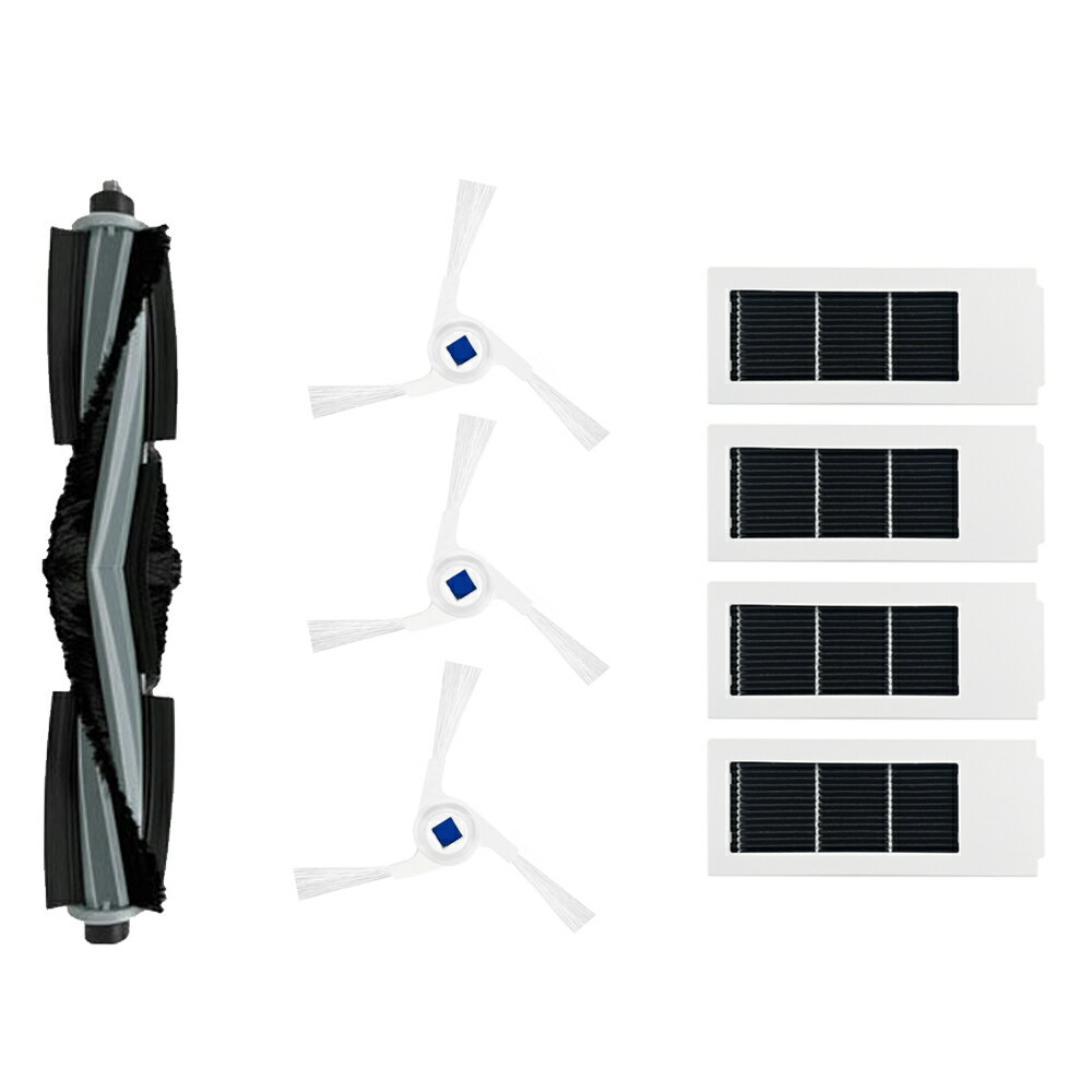 エコバックス DEEBOT X2 OMNI 用 抗菌機能付き交換アクセサリーキット ロボット掃除機 消耗品 メインブラシ 1本 サイドブラシ 3個 抗菌機能付きフィルター 4個 8点セット for ECOVACS X2OMIN 交換パーツ 互換品 汎用品 消耗品交換キット 社外品