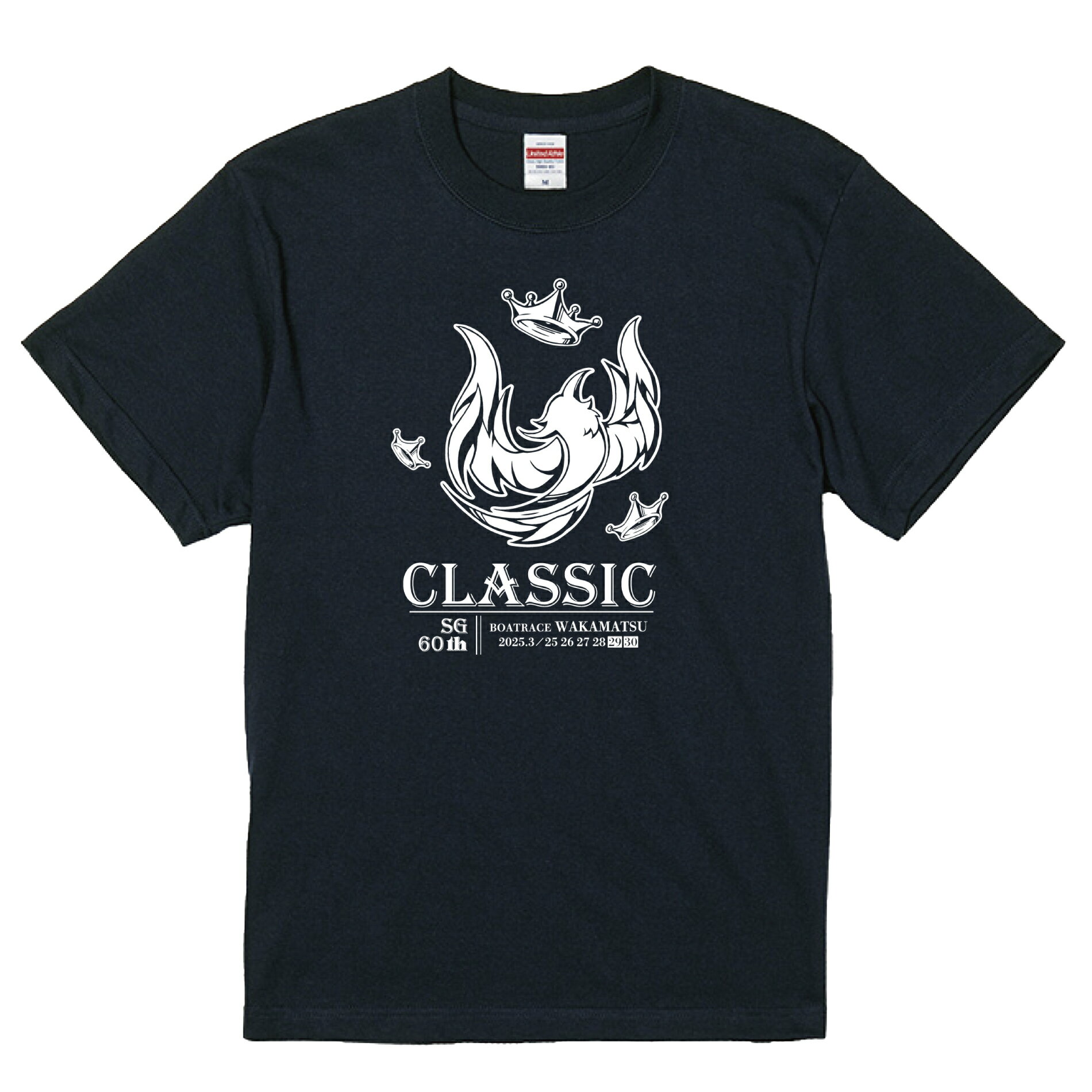 SG第60回ボートレースクラシックTシャツ|ボートレース若松 鳳凰 半袖 トップス ダークネイビー ホワイト 紺 JLC ボートレース グッズ GRANDE5 グランデ5