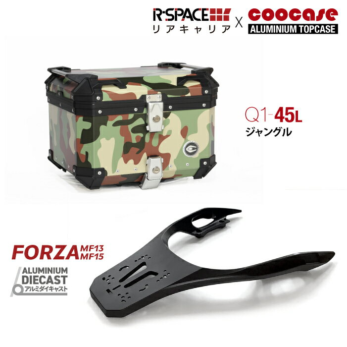 COOCASE・R-SPACEキャリアセット Q1 ジャングル (CCX450JU) RZN-039 ホンダ フォルツァ MF13 MF15 MF17 用 アルミダイキャスト リアキャリア クーケース