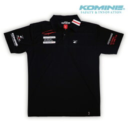 JK-401 コミネチームシャツ BLACK KOMINE 07-401 黒シャツ ポロシャツ