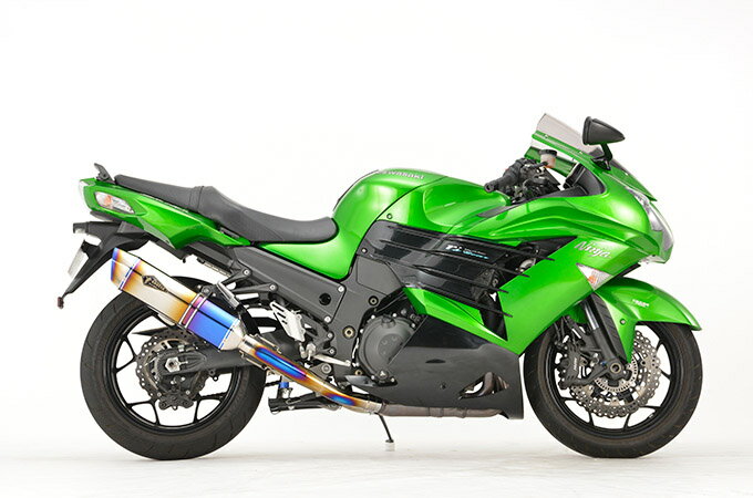 直送品 アールズギア リアルスペック ツイン スリップオン マフラー チタンドラッグブルー カワサキ Ninja ZX-14R (12-20) R's Gear KAWASAKI RK29-T3SD