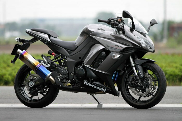 直送品 アールズギア ワイバン シングルタイプ クロスオーバルチタンドラッグブルー カワサキ Ninja1000 11-16 Z1000 10-16 KAWASAKI R's Gear WK26-01XD