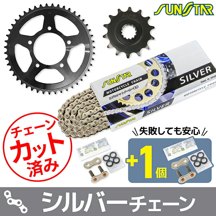サンスター チェーン＆スプロケット 3点セット スズキ V-STROM250 SUNSTAR SUZUKI バイク ドライブチェーン シルバー