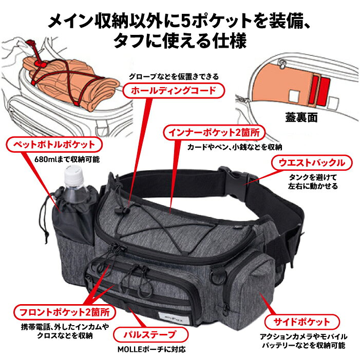 タナックス モトフィズ MFK-7003 ライディングウエスト (グレー) TANAX MOTOFIZZ ...