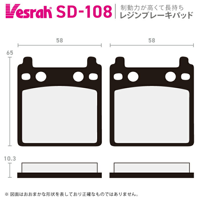 ベスラ SD-108 レジンブレーキパッド ビンテージ バイク ホンダ CB750F CB750F1 GL1000 GL1000L