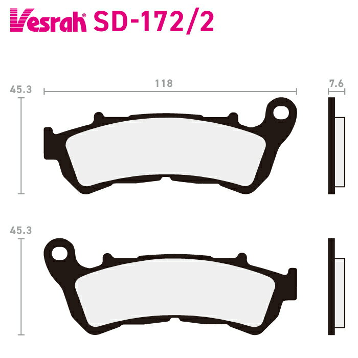 ベスラ SD-172-2 レジンブレーキパッド バイク ホンダ CBF160 CBR250RA スズキ UH125 VLR1800