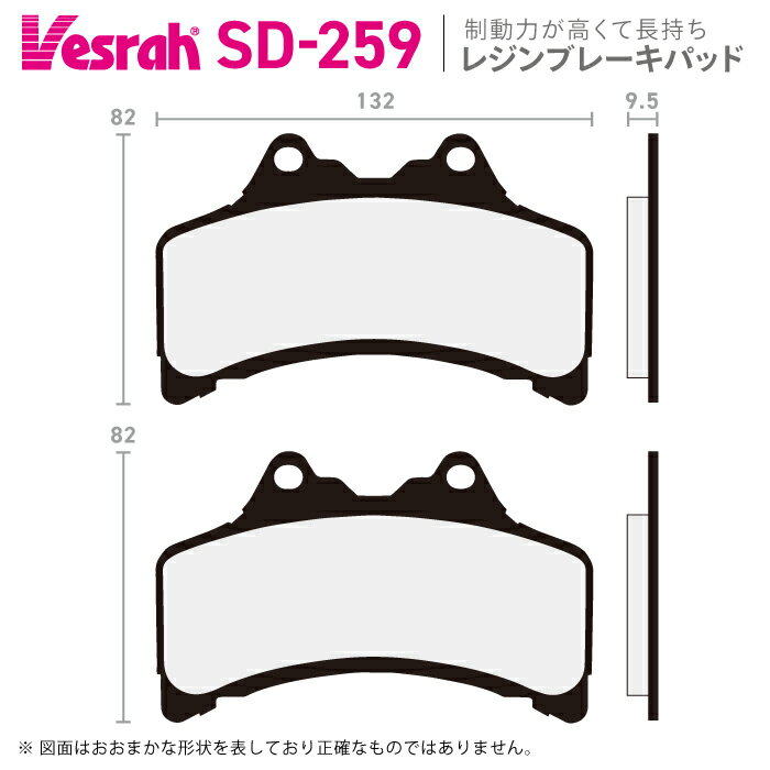 乐天商城 - ベスラ SD-259 レジンブレーキパッド バイク ヤマハ GTS1000 GTS1000A