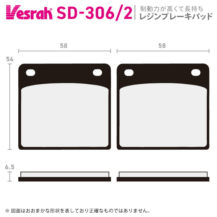 ベスラ SD-306-2 レジンブレーキパッド バイク カワサキ Z400 Z550 Z550FX(B2) Z750 KZ1000 Z1000 KZ1300