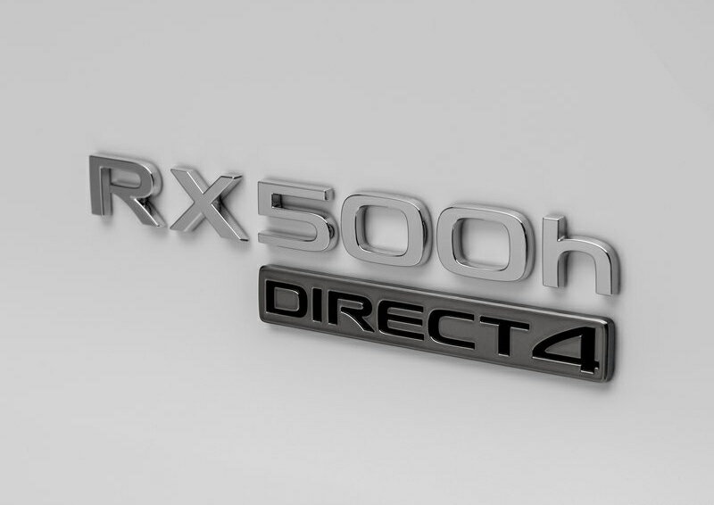 5代目（ALA10/ALH10型）RX500h用 LEXUS純正 エンブレム リア右「RX500h DIRECT4」文字