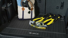 【150系トヨタ ランドクルーザー プラド 3列シートモデル】「LEXUS」ロゴ入り オールウエザーカーゴマット 海外仕様純正アクセサリー