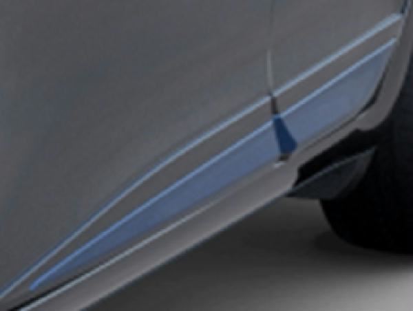 【130系ヴィッツ】8X2ネビュラブルーメタリックサイドシル ドア4枚分セット 海外仕様純正アクセサリー