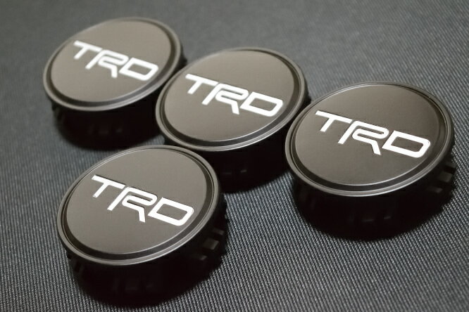 【40系（ZVW4#型）トヨタ プリウスα】シルバー「TRD」ロゴ入り アルミホイール用センターキャップ 4輪分セット 海外仕様純正部品