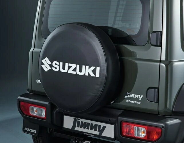 現行型（4代目・JB*4W型）ジムニーシエラ用 スペアタイヤカバー 「SUZUKI」ロゴ入り ソフト