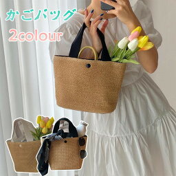 ★全品10％OFFクーポン付き★かごバッグ レディース メンズ ユニセックス おしゃれ かわいい 持ち手 黒 ミニ コンパクト ポリエステル シンプル ナチュラル 無地 軽量 小物 本 財布 水筒 折りたたみ傘 マグネット ボタン 夏 お出かけ 浴衣 買い物 花火大会 お花見 コンビニ