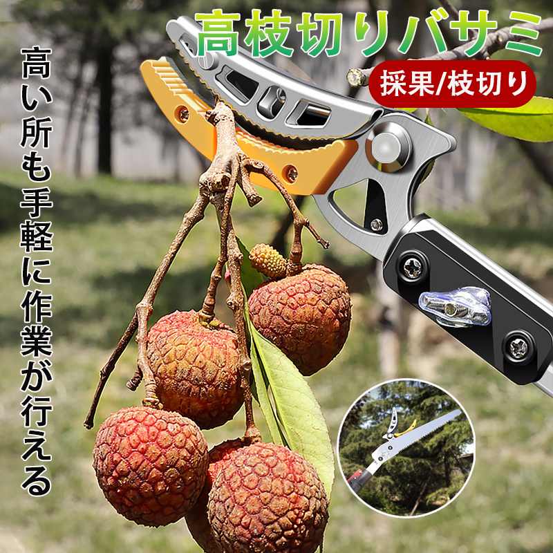 高枝切りバサミ 3m 4m 5m 伸縮式高枝切鋏 鋸付き 伸縮式 剪定鋏 高枝鋏 高枝用 SK5 高所 園芸用はさみ 太枝切鋏 枝切り 枝分け 高枝切り鋏 万能はさみのサムネイル