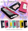 【HTC J butterfly HTL21 ケース】JMEIオリジナルリボンフリップケース【エイチティーシー バタフライ スマホ カバー スマホケース スマホカバー au スマートフォン エーユー 手帳 レザー】