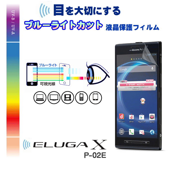 【ELUGA P P-03E X P-02E V P-06D】ブルーラ