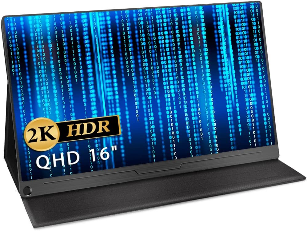 モバイルディスプレイ モバイルディスプレイ 16インチ ポータブルモニター 2K 100%色域 IPS液晶パネル 薄型 軽量 USB Type-C 標準HDMI 保護カバー PS4/XBOX/Switch/PC/Macなど対応 EVC-1601 (16インチ)