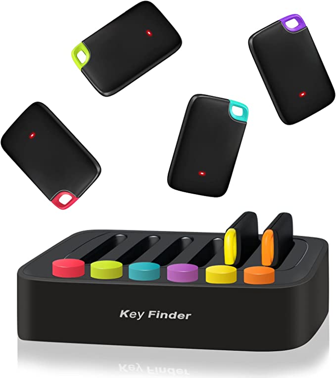 紛失防止 キーホルダー キーファインダー Key finder キーホルダー 探し物発見器 落し物防止 忘れ物探知機 紛失防止 タグ 紛失物探し ワイヤーキーホルダー&ステッカー付 お年寄り 子供 物忘れ易い方 6個セット 持ち出し便利 鍵探しキーホルダー 音の出るキーホルダーのサムネイル