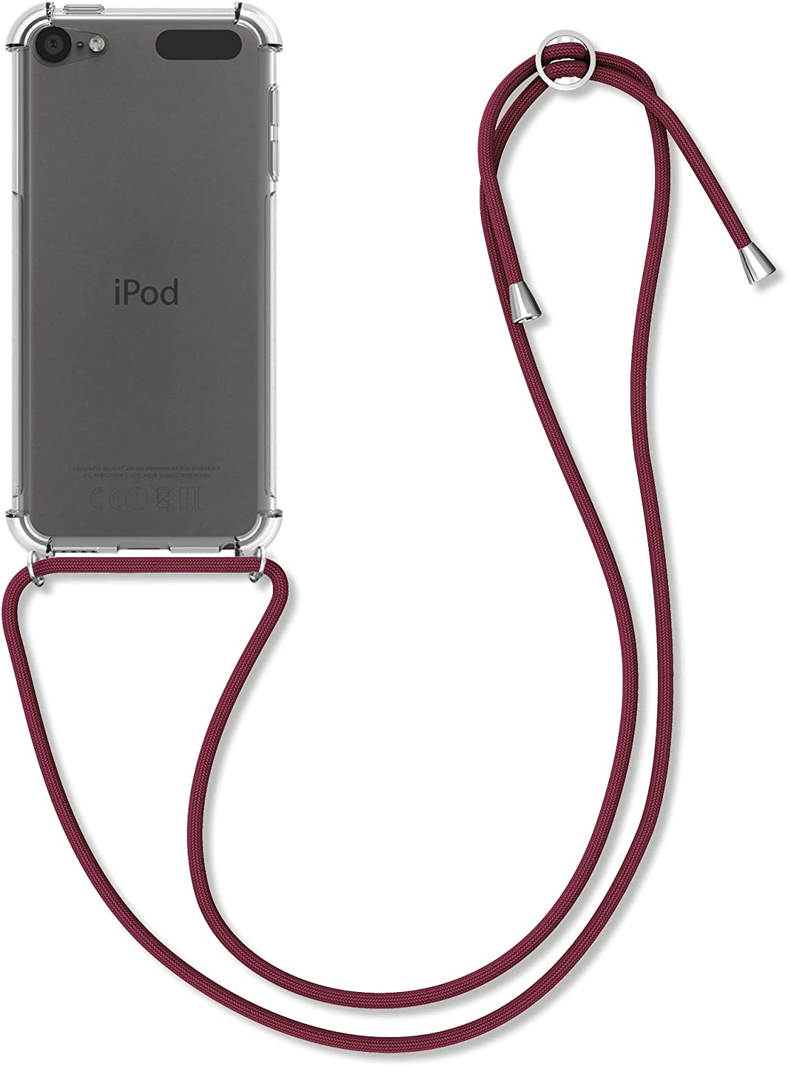 Apple iPod Touch 6G / 7G (6代目 7代目) ケース クリアケース ショルダー 落下防止 TPU 透明 黒色 衝撃吸収 傷つけ防止 アイポッド タッチ カバー 7世代 シンプル スマホケース スマホカバー