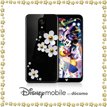 Disney mobile on docomo DM-01K ケース スワロフスキー 全機種対応 ハードケース ディズニーモバイル カバー スマホケース スマホ スマホカバー スマートフォン クリアケース 携帯 革 ポリガーボネイト