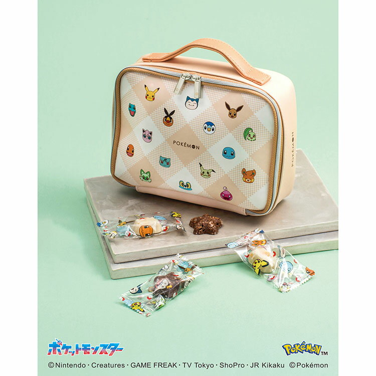 バレンタイン チョコ 2026 スイーツ＆バニティポーチ 5粒入 ポケットモンスター アルコール不使用 ポケモン チョコ 詰め合わせ キャラクター チョコレート 子供 ギフト ニャオハ ホゲータ クワッス 人気 御三家 キャラ ピカチュウ イーブイ ゲンガー カビゴン キャラクター