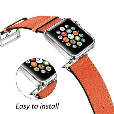 apple watch バンド Series 5 4 44mm 40mm 対応 本革 レザー 42mm 38mm Series 1 2 3 4 5 対応 アップルウォッチ ベルト シリーズ 1 2 3 4 5 ブランド ビジネス 防汗 防臭 ステンレスバックル