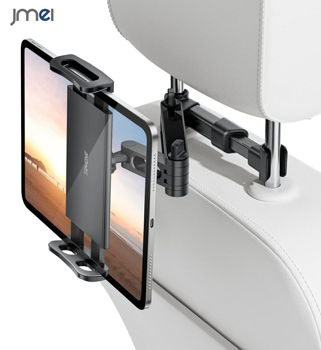 車載ホルダー 後部座席 タブレット ホルダー 車載ホルダー ヘッドレスト ホルダー 伸縮アームスタンド スマホ ホルダー ヘッドレスト バーの適用幅範囲12cm-15cm 後部座席用4.7-11 Nintendo Switch iPad mini air Galaxy Tab Google ニンテンドー スイッチ