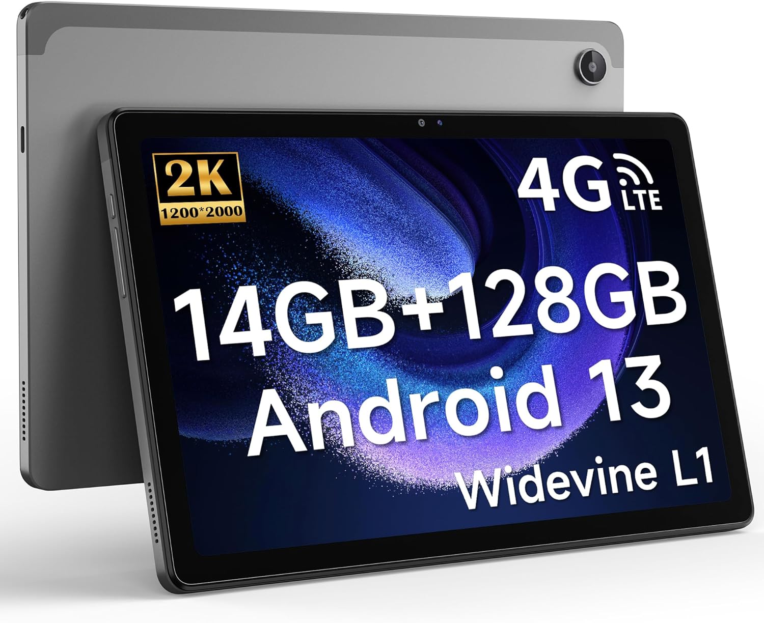 キッズタブレット 10.4インチ Android 13 タブレット 14GB(6+8仮想)RAM 128GB ROM 512GB 拡張可能 2000×1200 IPS Unisoc T618 8コアCPU 4G LTE デュアルSIM Bluetooth GPS 6000mAh バッテリー 5MP/8MP カメラ ワイヤレス クリスマス ラッピング アンドロイド USB Type C