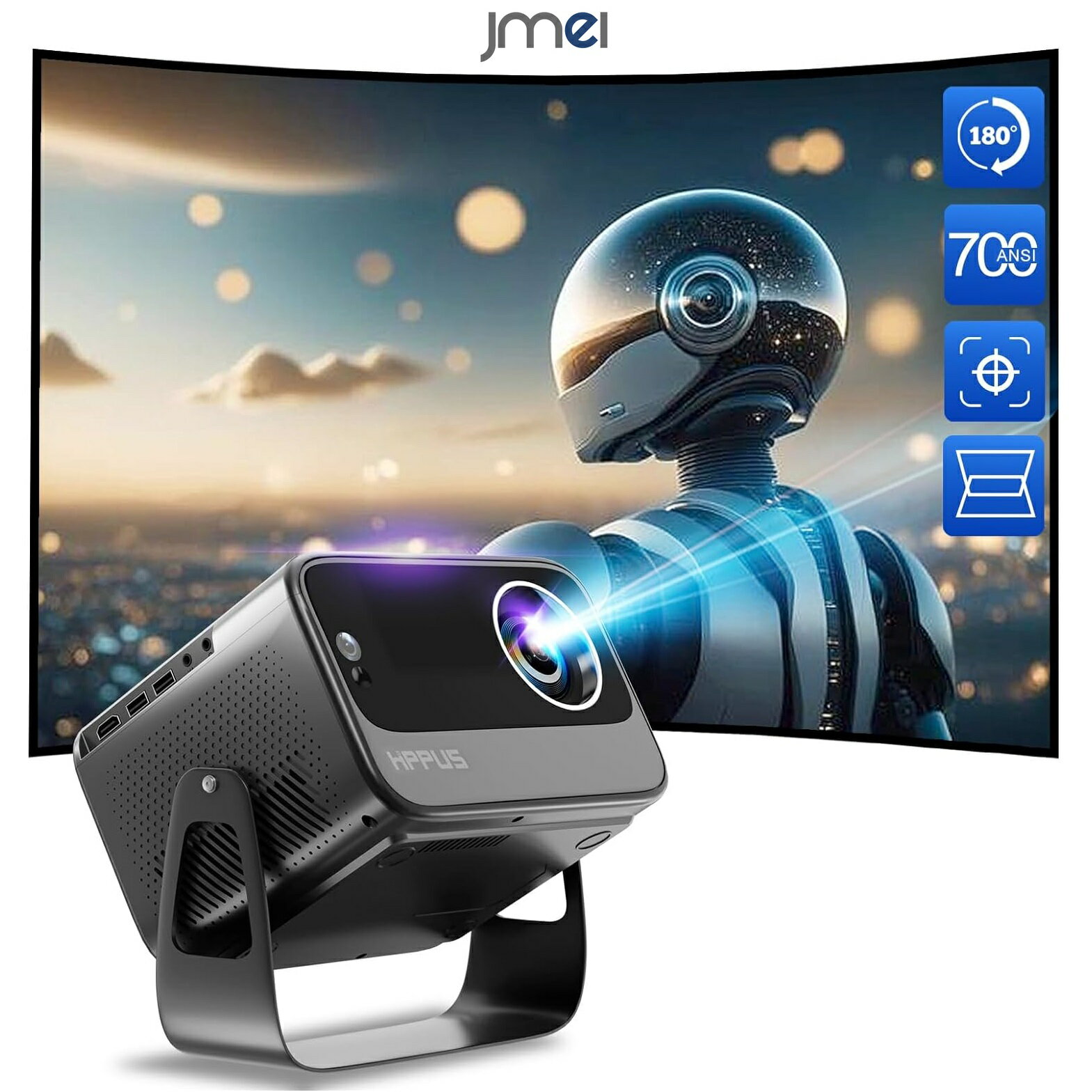 Android TV 搭載 プロジェクター 天井投影 電動フォーカス 台形補正 700ANSI WIFI6 Bluetooth 家庭用リアル1080P 4K対応...