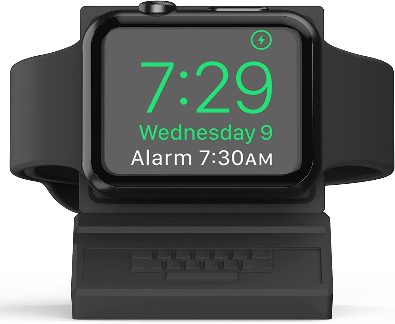 充電ドッグ 充電スタンド for Apple Watch 純正充電器に対応 ウオッチ充電ベース テレビ外観 レトロ iWatch充電ドック iwatch SE/1-8/Ultra全対応 アップルウォッチ iWatch用 チャージャスタンド スタンド デスク卓上 充電ケーブル 収納 ナイトスタンド ブラック