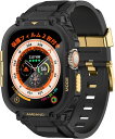 Apple Watch ultra バンド ケース コンパチブル Apple Watch Ultra 49mm 強化ガラスフィルム付き バンパーカバー付き 頑丈...