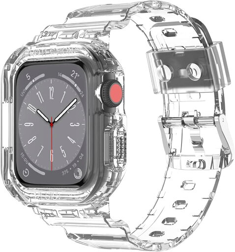 Apple Watch ultra バンド 保護ケース付き 一体式 透明 軽量 TPU素材 耐衝撃 40mm/41mm アップルウォッチ 交換ベルト Apple Watch Series 8/7/6/SE/5/4対応 iWatch バンド Apple Watch用アクセサリ (40mm/41mm,クリア) Apple Watch ultra バンド 保護ケース付き 一体式 透明 軽量 TPU素材 耐衝撃 40mm/41mm アップルウォッチ 交換ベルト Apple Watch Series 8/7/6/SE/5/4対応 iWatch バンド Apple Watch用アクセサリ (40mm/41mm,クリア)