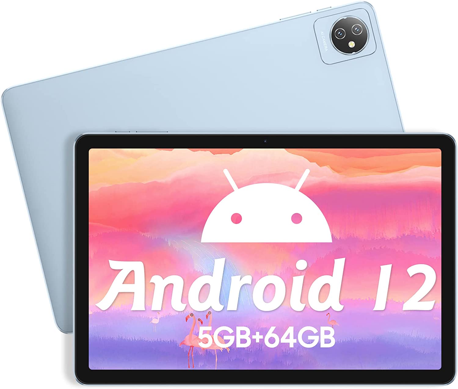 Android12 タブレット 10.1インチ wi-fiモデル 5GBRAM+64GBROM+1TB TF拡張 4コアCPU 6580mAh Google GMS認証 1280*800 IPS HD 画面 デュアルカメラ+Type-C+Bluetooth+OTG 子供にも適当贈り物/子供用タブレットPC