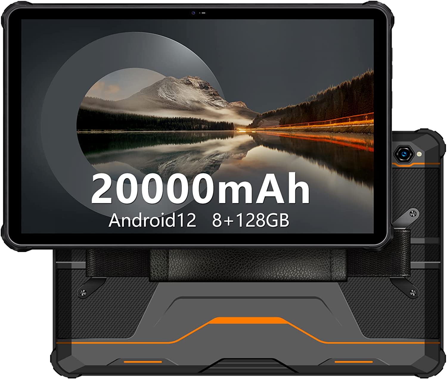 Android12 タブレット20000mAh大電池タブレット10.1インチ Android 12 OUKITEL RT2 タブレットアンドロイド防水防塵耐衝撃 8コア 8GB+128GB（1TBまで拡張可能）16MP+16MPカメラ 1200*1920解像度 33W急速充電 デュアルSIM 4G LTE通話 2.4G/5G WiFi オレンジ