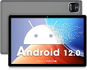 Android12 タブレット 10インチ RAM 3GB/ROM 64GB 4コアCPU Googleタブレット 1280x800 IPSディスプレイ 2MP＋8MPカメラ Type-C充電 2.4GWiFi Bluetooth 6000mAh グレータブレット