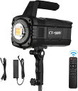 LEDビデオライト100W 写真ライト 手持ち式 LEDビデオライト バイカラー 3000-6000K 調光可能 明るさ CRI≥95 ライブストリ...