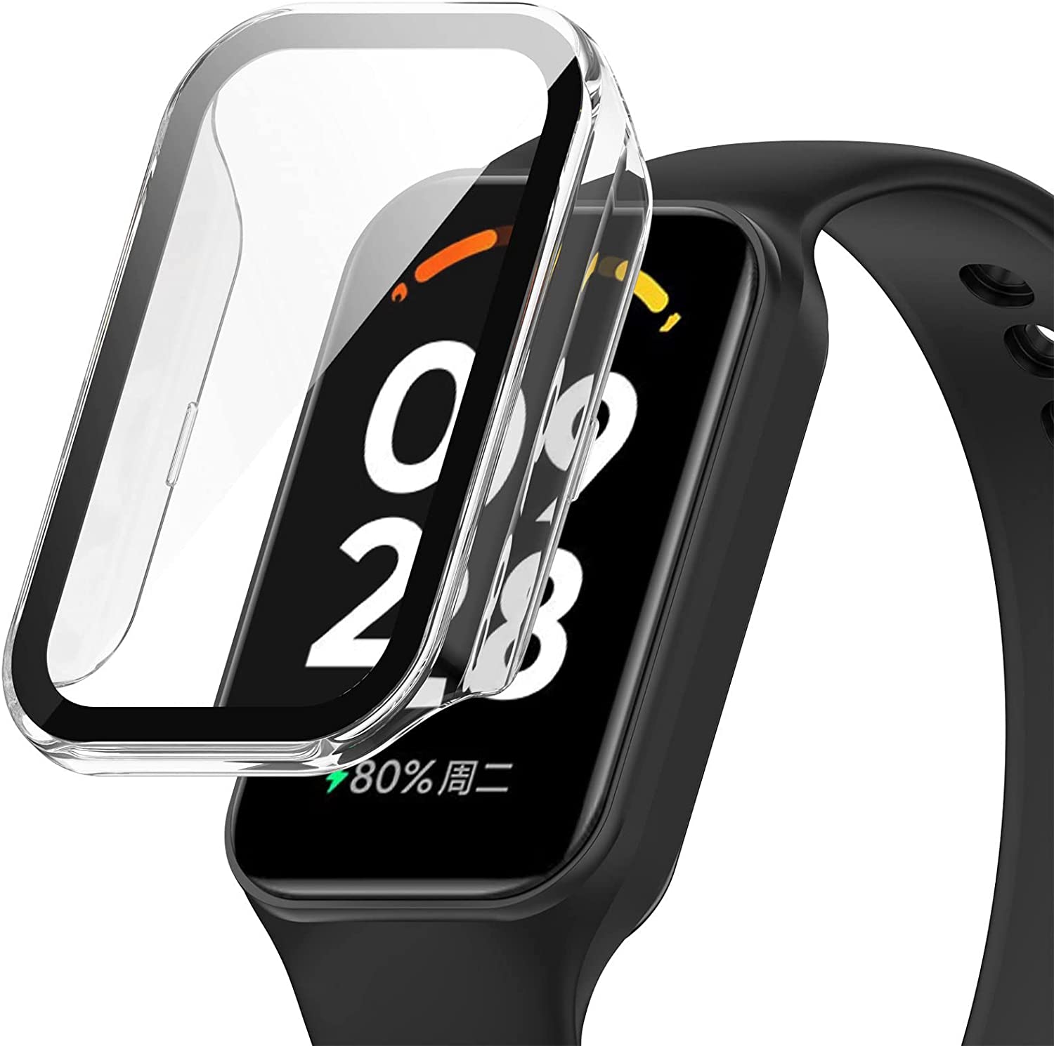 Redmi Smart Band 2 ケースカバー PCフレーム 一体型 Redmi Smart Band 2専用 防水 防塵 保護ケース 装着簡単 高透過…