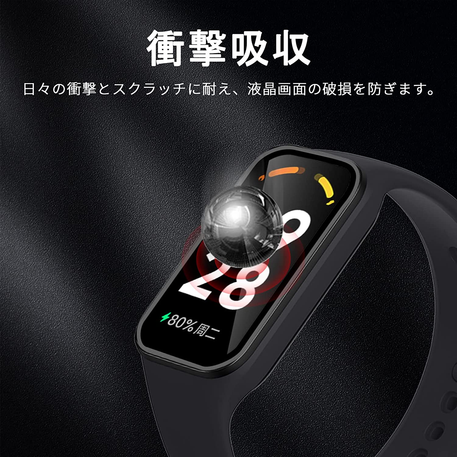 Redmi Smart Band 2 フィルム 保護フィルム Ubefuu 固定用キット付き 3D曲面カバー 高透過率 高感度タッチ 衝撃吸収 指紋防止 防水 自動吸着 気泡防止