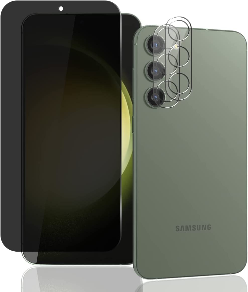 For Galaxy S23 ガラスフィルム 覗き見防止 1枚 + Galaxy S23 カメラフィルム 2枚 SC-51D SCG19 日本旭硝子素材採用 ケースに干渉しない 表面硬度9H 保護 貼り付け簡単 指紋防止 気泡防止 高透過率 飛散防止 汚れ防止 Galaxy S23 保護フィルム