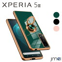 Xperia5iii ケース リング付き メッキ加工 耐衝撃 Sony エクスペリア5iii カバー TPU SO-53B SOG05 カメラ保護 傷つけ防止 ソニー 360回転 マグネット式車載ホルダー対応 ストラップホール付き スマートフォン スマホケース スマホカバー simフリー