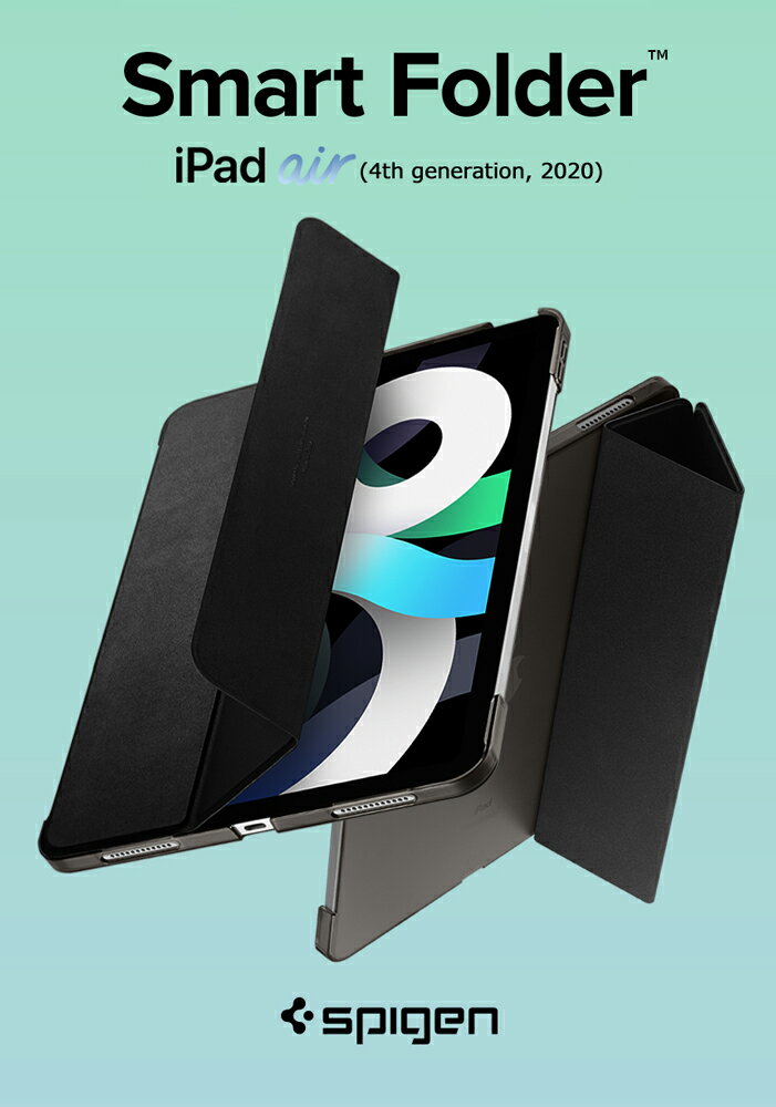 iPad Air4 ケース 衝撃吸収 シュピゲン スマートフォールド 第4世代 オートスリープ 3段折り スタンド機能 全面保護 10.9 2020 カメラ..
