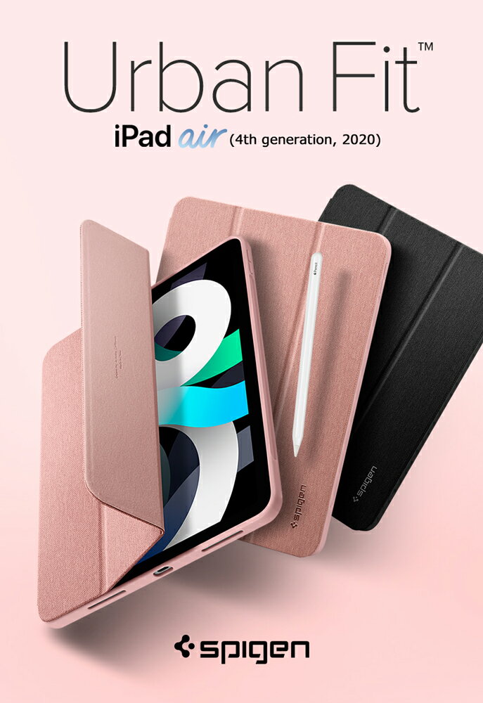 ipad Air 第6世代 ケース iPad Air 11インチ M2 2024 iPad Air 第5世代 iPad Air4 ケース 衝撃吸収 シュピゲン アーバン フィット 第4世代 オートスリープ 3段折り スタンド機能 全面保護 10.9 2020 カメラ保護 Apple Pencil ペアリング 充電可能 マグネット内蔵 jmei