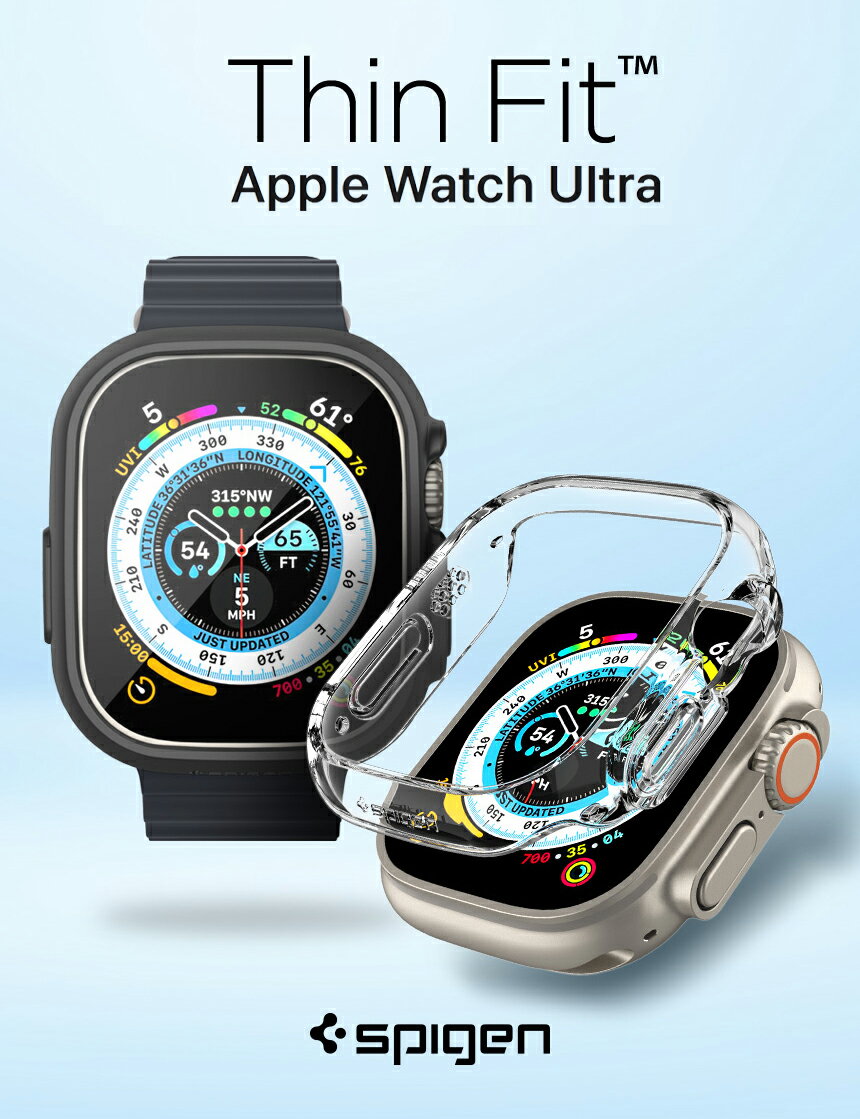 apple watch ULTRA 2 カバー シン・フィット シュピゲン 簡易着脱 超薄型 シンプル スリム 軽量 Apple Watch Ultra ケース 耐衝撃 保護..