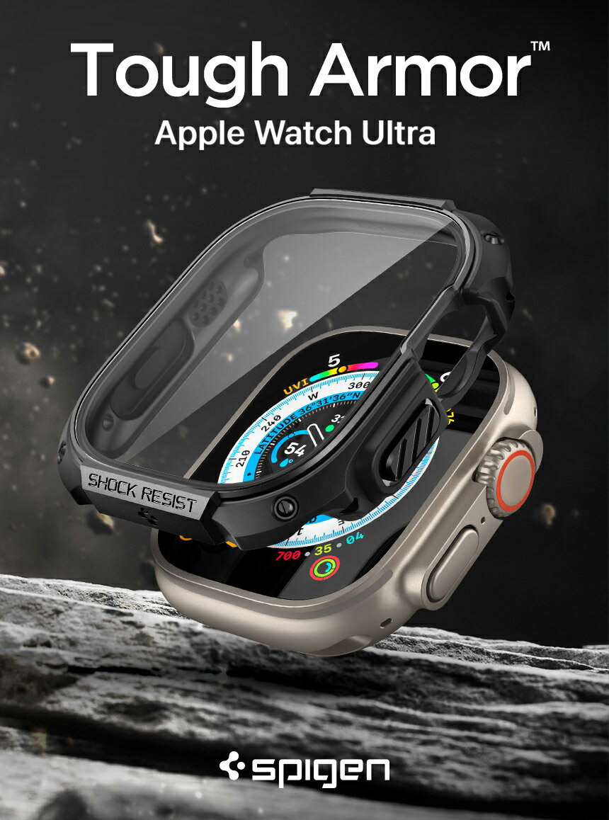 apple watch ULTRA 2 ケース タフ アーマー シュピゲン 米軍MIL規格取得 apple watch ULTRA ケース Apple Watch Ultra 2 カバー 耐衝撃 保護カバー 49mm スポーツバンド アップルウォッチ ケース ブランド