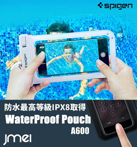 防水ケース シュピゲン A600 iPhone Android 各種 スマホケース 6インチ まで対応 防水等級 IPX8 通話可能 ネックストラップ付属 タッチ可 顔認証 完全防水 ウォータープルーフ スマホ用 防水ポーチ